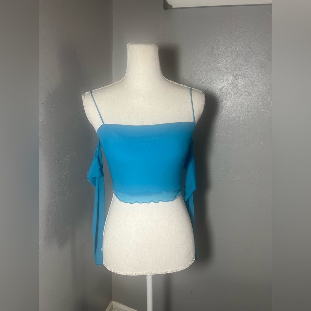 Princess Polly Vibrant Blue Crop Top sizes 4